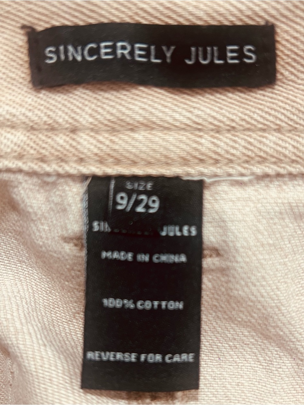 NWT Sincerely Jules SZ 9/29 Pink Salmon colored Cropped Jeans/Waist 29”-32” - Picture 6 of 7